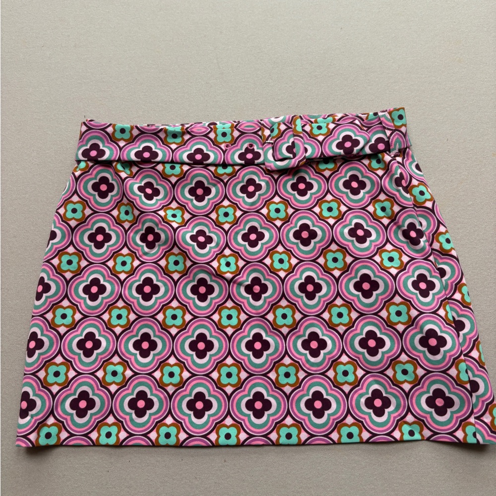 Zara Pink and Green Floral Skirt